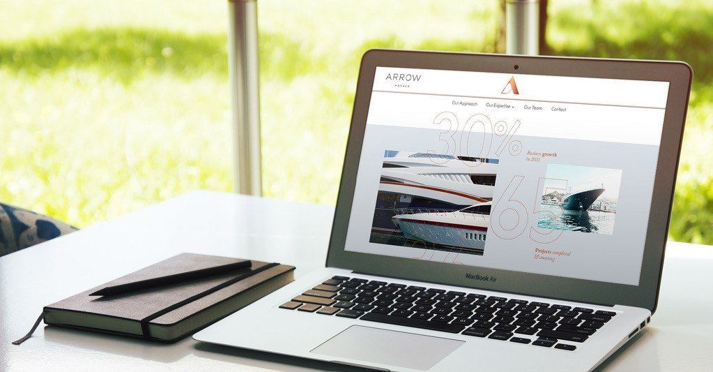 Arrow Monaco website on a laptop