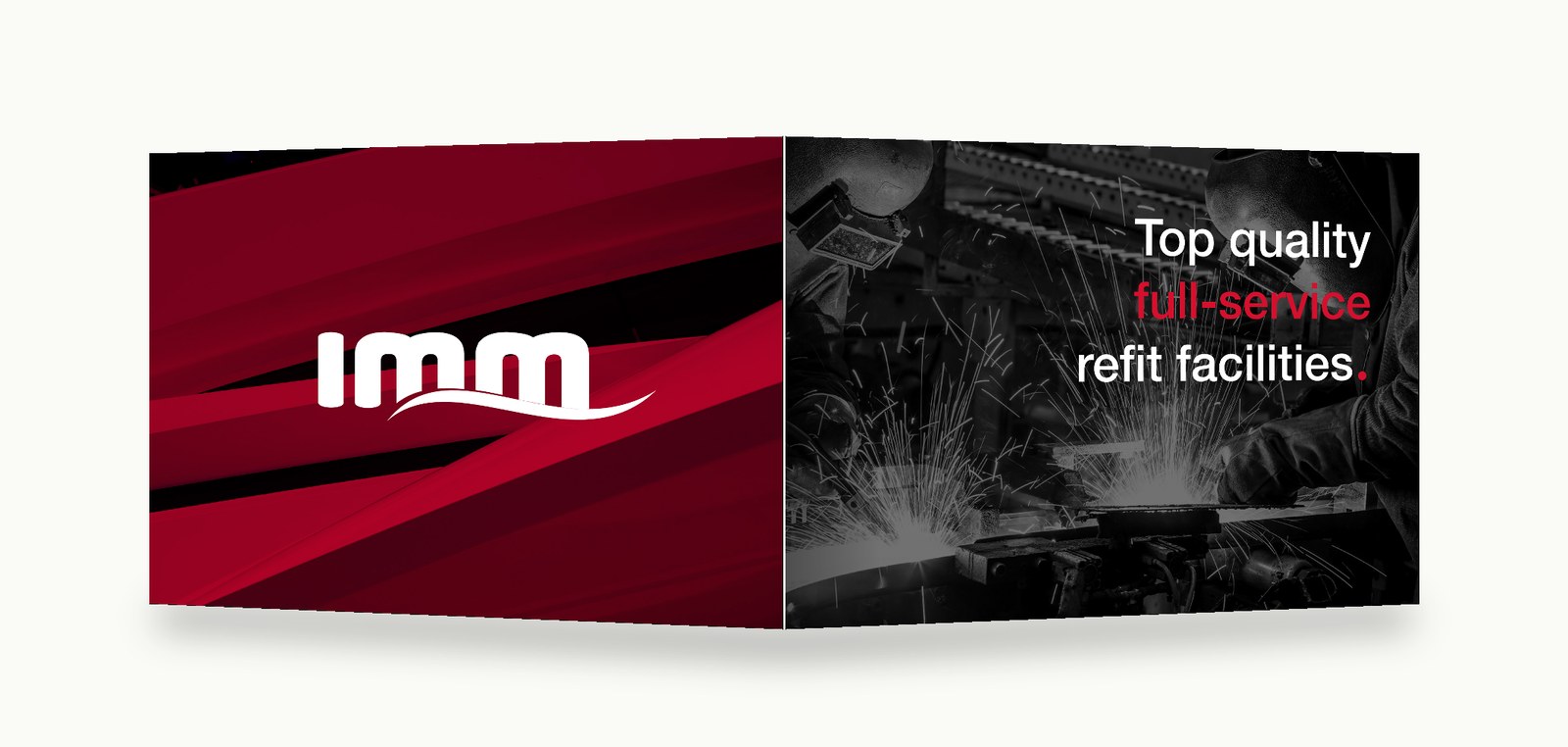 IMM brochure spread — top quality full-service refit facilities