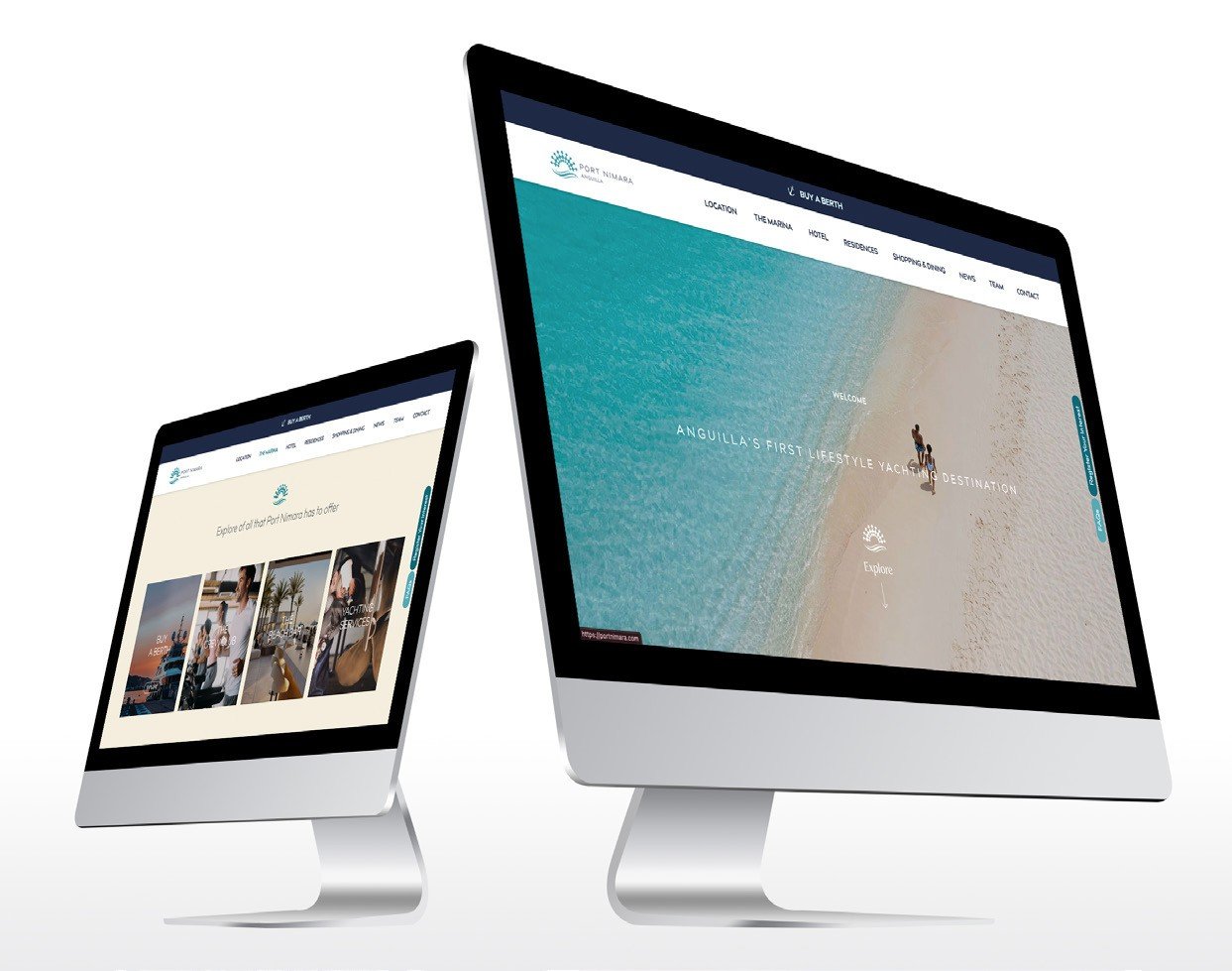 Port Nimara website across desktop screens